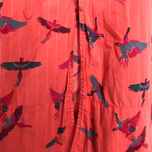 Free People Women Coral Birds in Paradise Tropical Vacation Strapleass Dress 6 - Picture 5 of 10